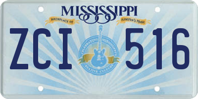 MS license plate ZCI516