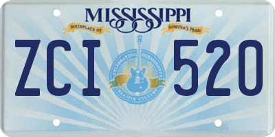 MS license plate ZCI520