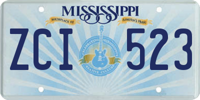 MS license plate ZCI523