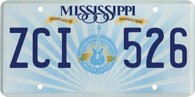 MS license plate ZCI526