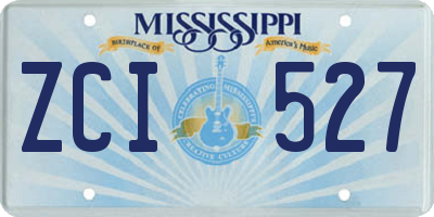 MS license plate ZCI527