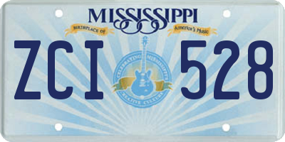 MS license plate ZCI528