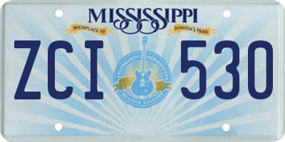 MS license plate ZCI530