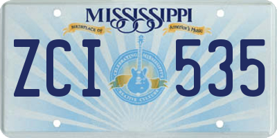MS license plate ZCI535