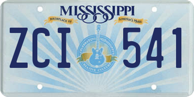 MS license plate ZCI541