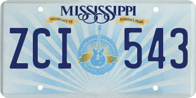 MS license plate ZCI543