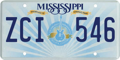 MS license plate ZCI546