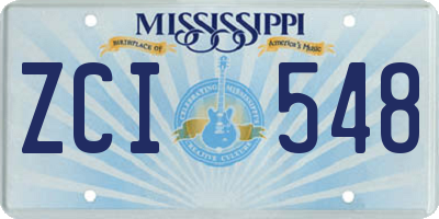 MS license plate ZCI548
