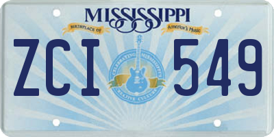 MS license plate ZCI549