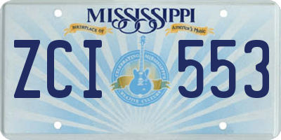 MS license plate ZCI553