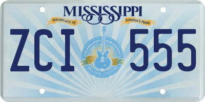 MS license plate ZCI555