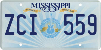 MS license plate ZCI559