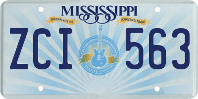 MS license plate ZCI563