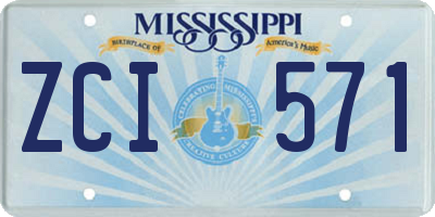 MS license plate ZCI571