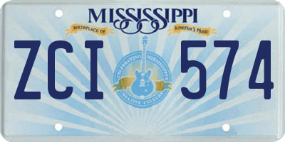 MS license plate ZCI574