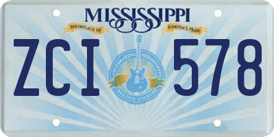 MS license plate ZCI578