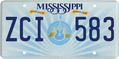 MS license plate ZCI583