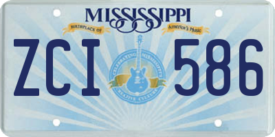 MS license plate ZCI586