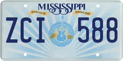 MS license plate ZCI588