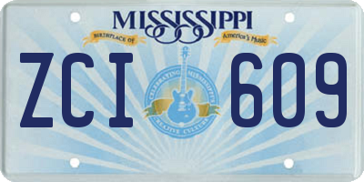 MS license plate ZCI609