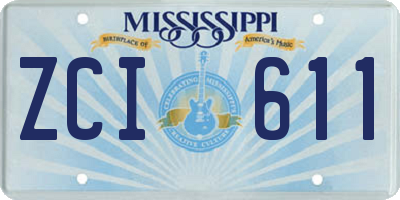 MS license plate ZCI611