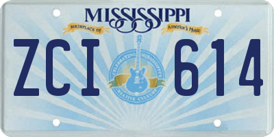 MS license plate ZCI614