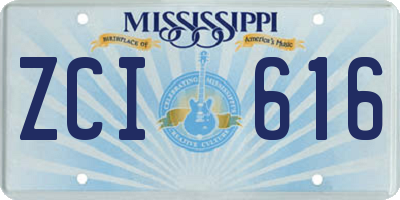 MS license plate ZCI616