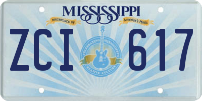 MS license plate ZCI617