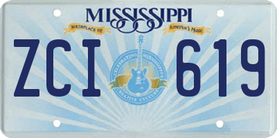 MS license plate ZCI619