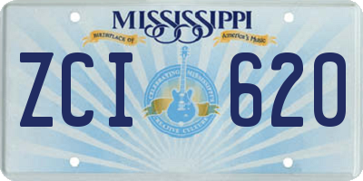 MS license plate ZCI620