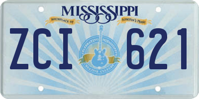 MS license plate ZCI621
