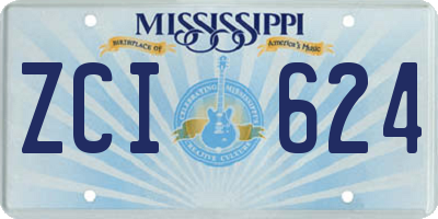 MS license plate ZCI624
