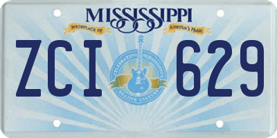 MS license plate ZCI629