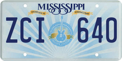 MS license plate ZCI640