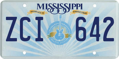 MS license plate ZCI642