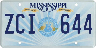 MS license plate ZCI644