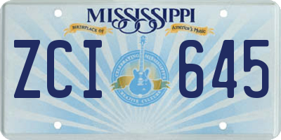 MS license plate ZCI645