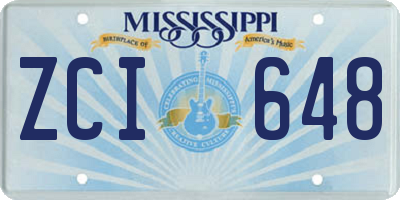 MS license plate ZCI648