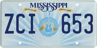 MS license plate ZCI653