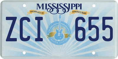 MS license plate ZCI655
