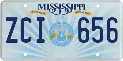 MS license plate ZCI656