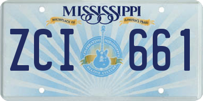 MS license plate ZCI661