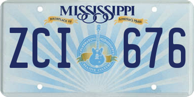 MS license plate ZCI676