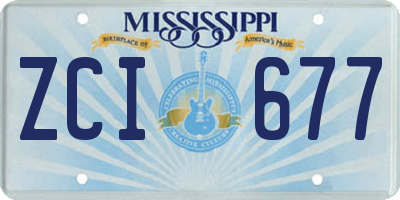 MS license plate ZCI677