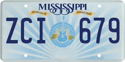 MS license plate ZCI679