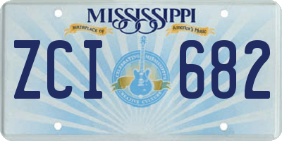 MS license plate ZCI682