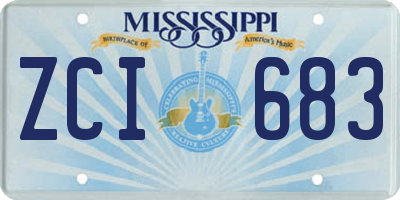 MS license plate ZCI683