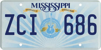 MS license plate ZCI686