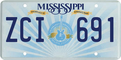 MS license plate ZCI691