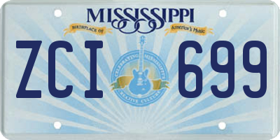 MS license plate ZCI699